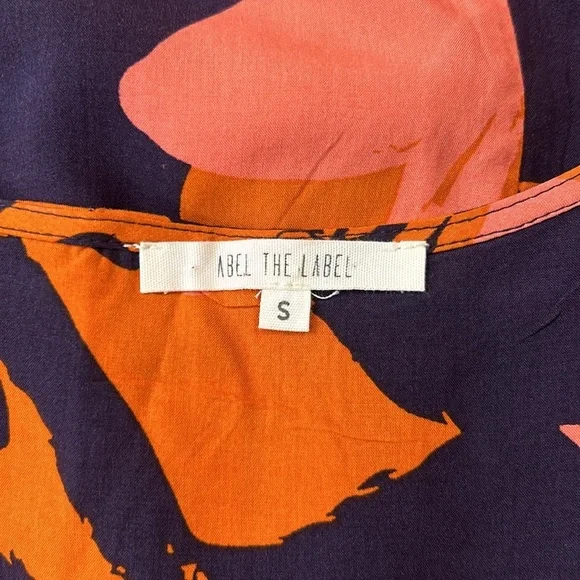 Abel The Label Clare Combo Maxi Dress Flutter Sleeve Smocked Pleated Small - Picture 4 of 13